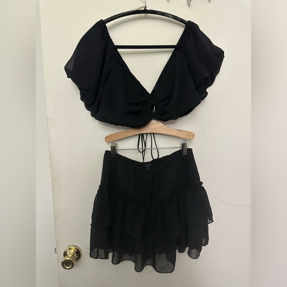 Wild Fable Black Ruffled Skort
